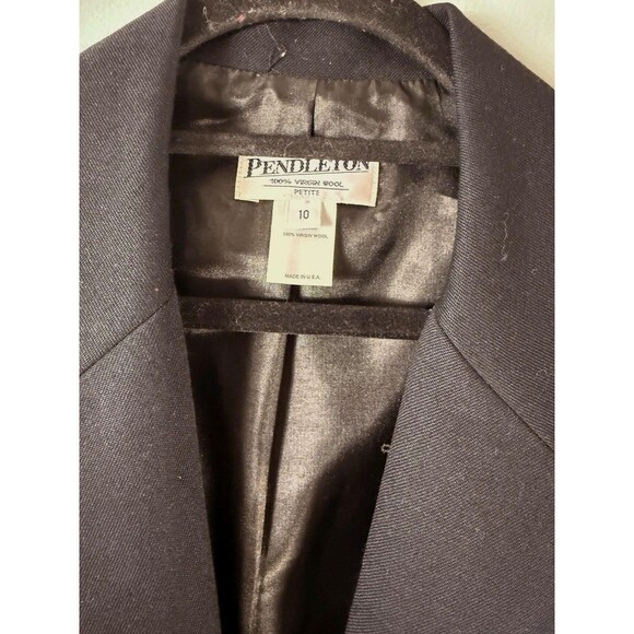 Vintage Pendleton Wool Skirt Suit Set - Black Wool Suit 10 - Picture 3 of 12